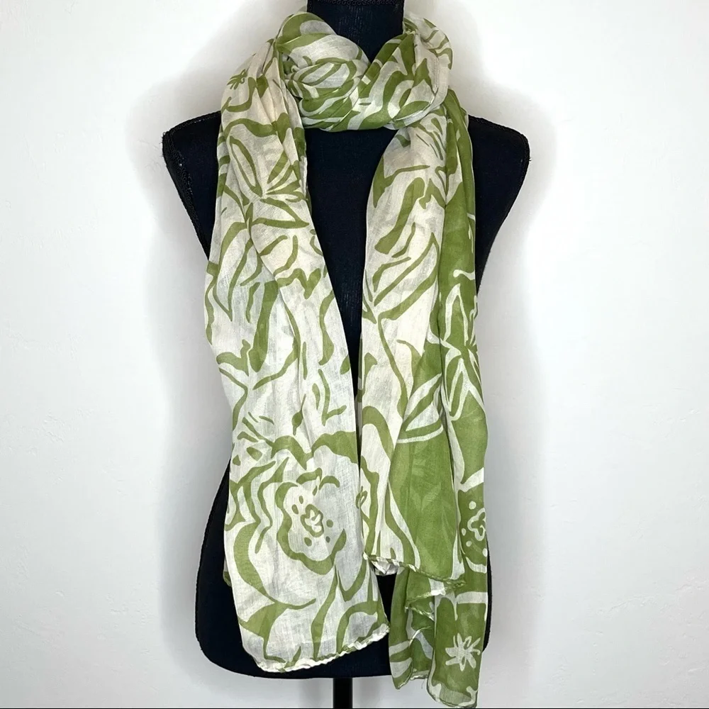 🔥 Pashmina Style Wrap Scarf Green Cream